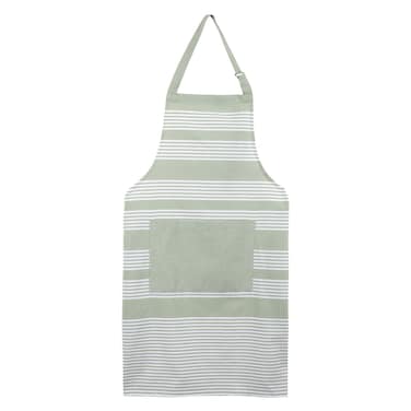 Kasa Cotton Apron, Green Stripes, 60x84cm