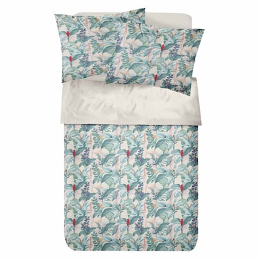 كاسا طقم ملاءات قطنية مطبوعة بطبعة نباتية، متعددة الألوان، 220×270 سم