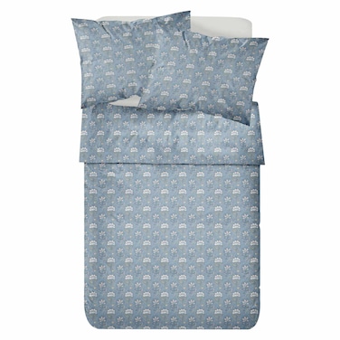 كاسا طقم ملاءات قطنية، أزرق هندي، 220×270 سم