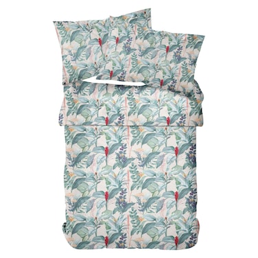 Kasa Cotton Botanic Printed Duvet Cover Set, Multicolour, 240x220cm