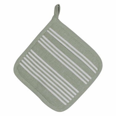 Kasa Cotton Handle, Green Stripes, 19x19cm