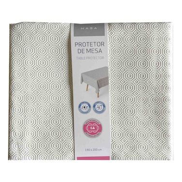 كاسا غطاء طاولة من بولي فينيل كلوريد وبولي بروبيلين - أبيض، 140×200 سم