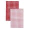 Kasa Cotton Blend Kitchen Cloths, Red Squares, 40x60cm, 2 PCS