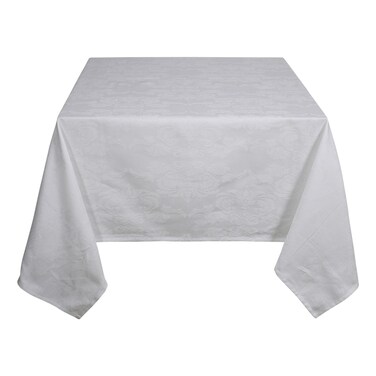 Kasa Cotton Table Cloth, White Jacquard, 150x300cm
