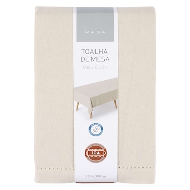 Kasa Cotton Table Cloth, Beige Chambray, 150x300cm