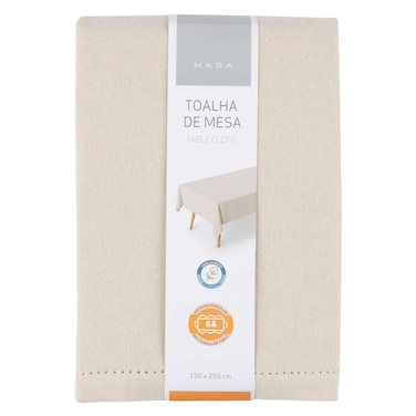 كاسا مفرش طاولة من القطن، بيج شامبراي، 150 × 250 سم