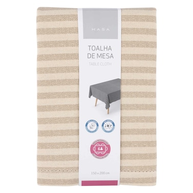 كاسا مفرش طاولة قطني مقاوم للبقع، رمادي، 150 × 200 سم