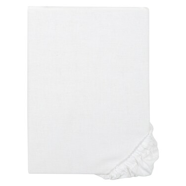 Kasa Cotton Fitted Sheet, White, 90x190cm