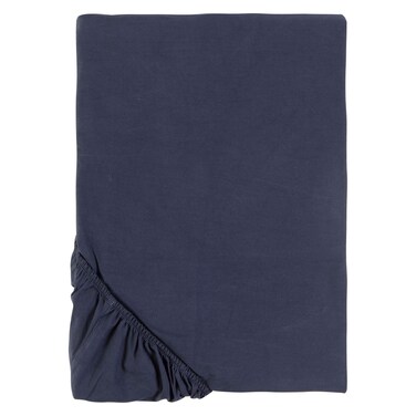 Kasa Cotton Fitted Sheet, Navy Blue, 90x190cm