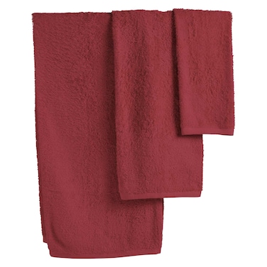Kasa Cotton Towels, Red, 3 PCS