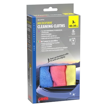 Lampa Microfibre Cleaning Cloths, 40x30cm, 3 PCS