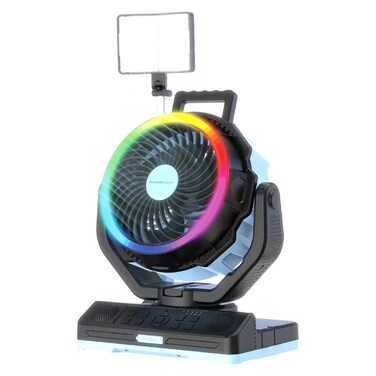 Powerology VentoPower Outdoor 40K Oscillating Fan, Blue and Black