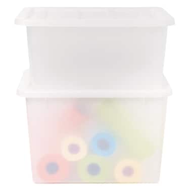 Organization Storage Box with Lid, Transparent, 60L