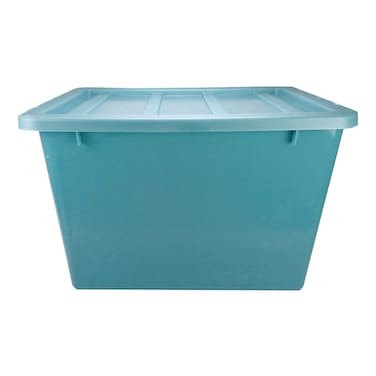 Organization Storage Box with Lid, Blue, 60L
