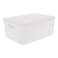Organization Plastic Box with Lid, White, Medium