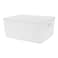 Organization Plastic Box with Lid, White, Medium