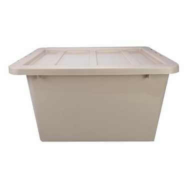 Organizer Storage Box with Lid, Taupe, 30L