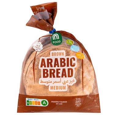 M Food Arabic Bread Medium Brown, 200g