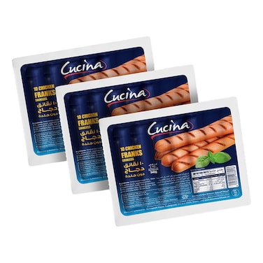 Cucina Chicken Franks, 340g Pack of 3
