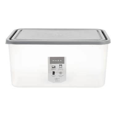Kasa Rectangular Hermetic Box, Grey, 3L