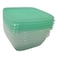 Kasa Airtight Square Plastic Boxes, 0.8L, 5 PCS