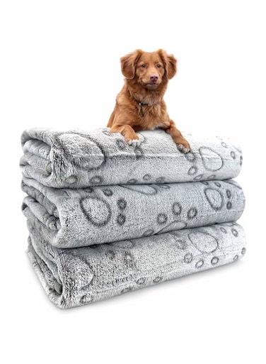 Tazweeq 3 Pack Washable Dog Pet Blankets, Medium Soft Blankets for Dogs and Cats, Fluffy Fleece Pet Blankets (41&ldquo; x 31&rdquo;)