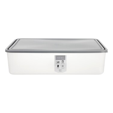 كاسا صندوق البلاستيكي المستطيل المحكم، رمادي، 5 لتر