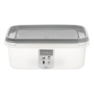 كاسا صندوق البلاستيكي المستطيل المحكم، رمادي، 0.85 لتر