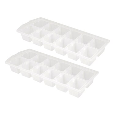 Plastic Ice Cube Trays, White 2 PCS