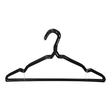 Kasa Black Coated Metal Hangers, 10 PCS