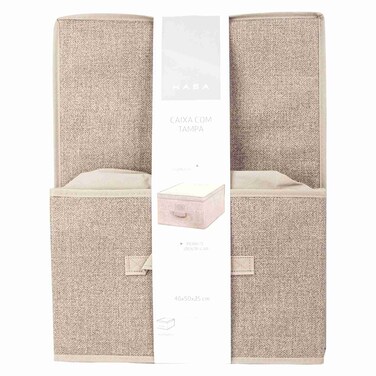 كاسا صندوق  مع غطاء، بيج، 25×40×50 سم