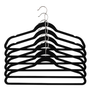 Velvet Hangers with Bar, 6 PCS