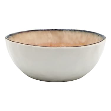 طبق حساء بتزجيج تفاعلي - وردي وبيج