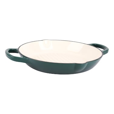 شواية من الحديد الزهر ، 28 سم - أخضر