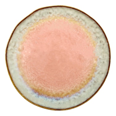 Kasa Reactive Dinner Plate, Pink and Beige