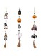 BrainGiggles Set of 3 Spooky Halloween Wooden Beads Ornaments, Ghost and Pumpkin Wall Hangings, Perfect for Halloween Decor and Themed Parties