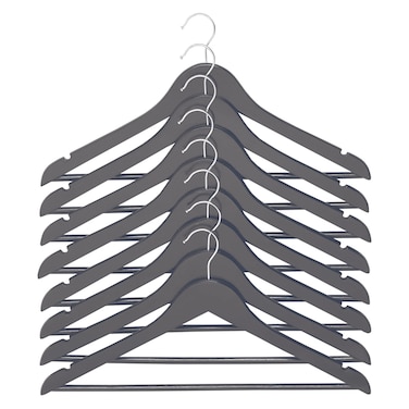 Wooden Hangers Set, Black, 8 PCS