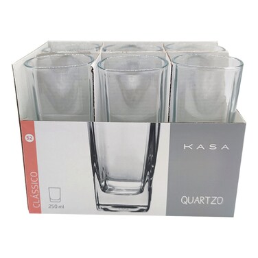 Kasa Classico Quartzo Glass Set, 250ml, 6 PCS