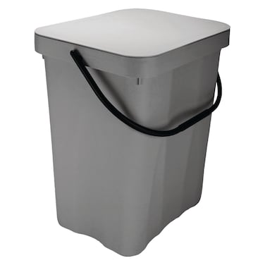سلة نفايات سهلة الحمل، باللون الرمادي، 20 لترًا