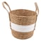 White Stripe Woven Tall Basket, Small