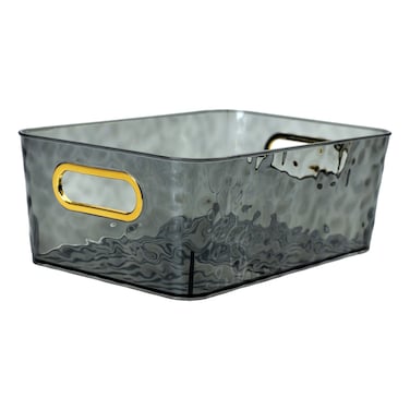 أكريليك سلة، متوسطة، باللون الرمادي الداكن