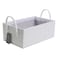 Kasa Rectangular Basket with Handle, White