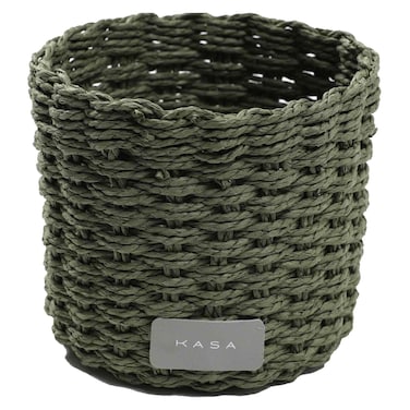 Kasa Round Basket, Small, Green
