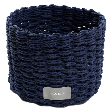 Kasa Round Basket, Small, Blue