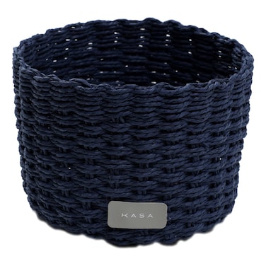 كاسا سلة دائرية، كبيرة، زرقاء