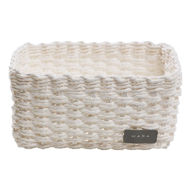 Kasa Rectangular Basket, Large, White