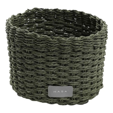 Kasa Round Basket, Medium, Green
