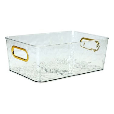 سلة أكريليك، متوسطة، شفافة