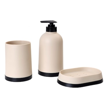 إكسسوارات حمام، بيج، 3 قطع