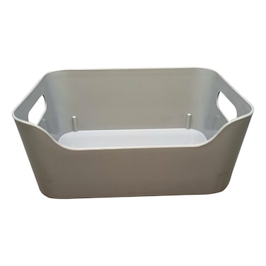 سلة بلاستيكية للتنظيم، رمادي، متوسط